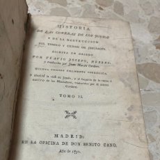 Libros antiguos: HISTORIA DE LAS GUERRAS DE LOS JUDIOS. FLAVIO JOSEFO. TOMO II. MADRID 1791.