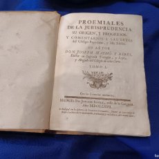 Libros antiguos: PROEMIALES DE JURISPRUDENCIA1ºEDICIÓN BUENA CONSERVACIÓN RARO PERGAMINO M.DCCLXVII CODIGO PAPYRIANO