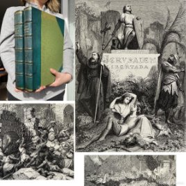 Año 1855 - LA JERUSALEM LIBERTADA - Historia de las CRUZADAS - FOLIO - BELLAS LAMINAS - Poesía Épica