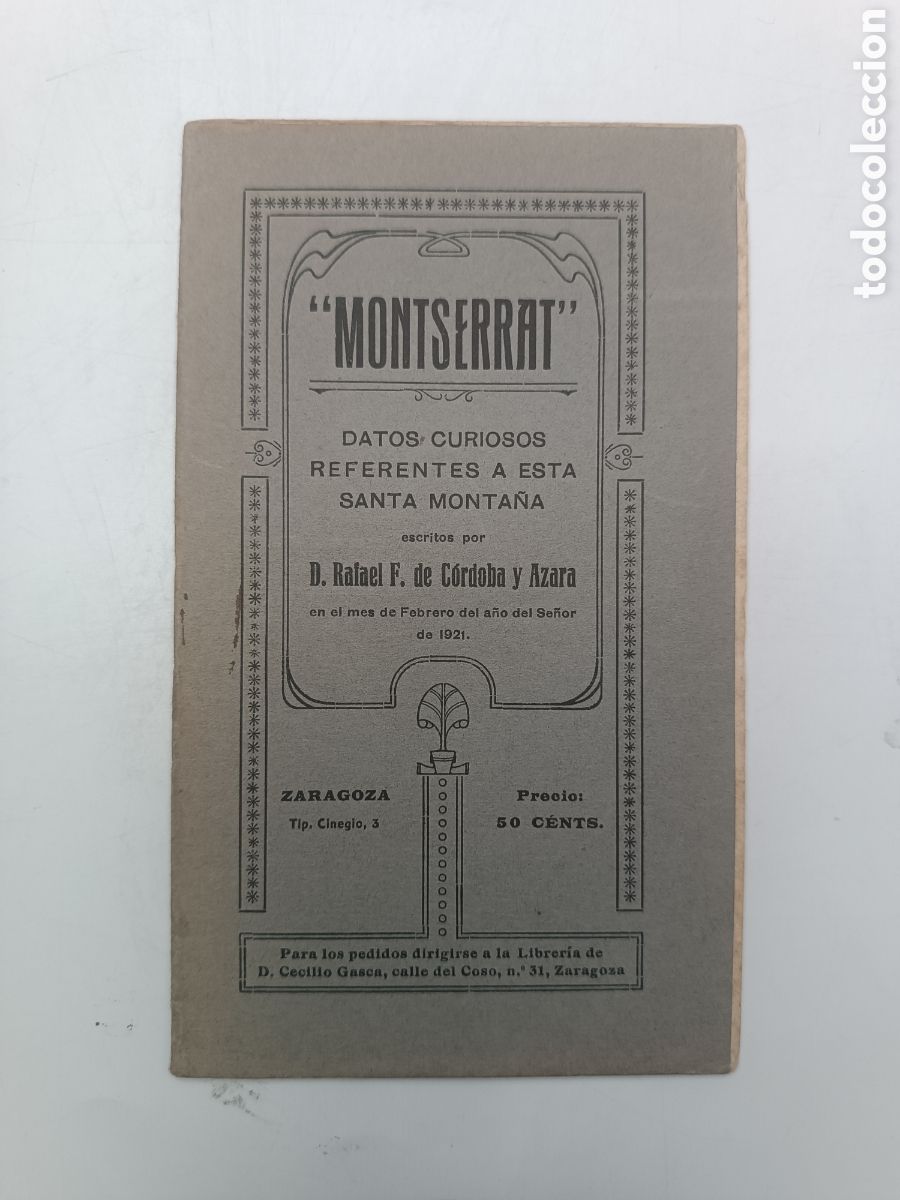 Libros antiguos: Montserrat datos curiosos 1921 - Foto 1