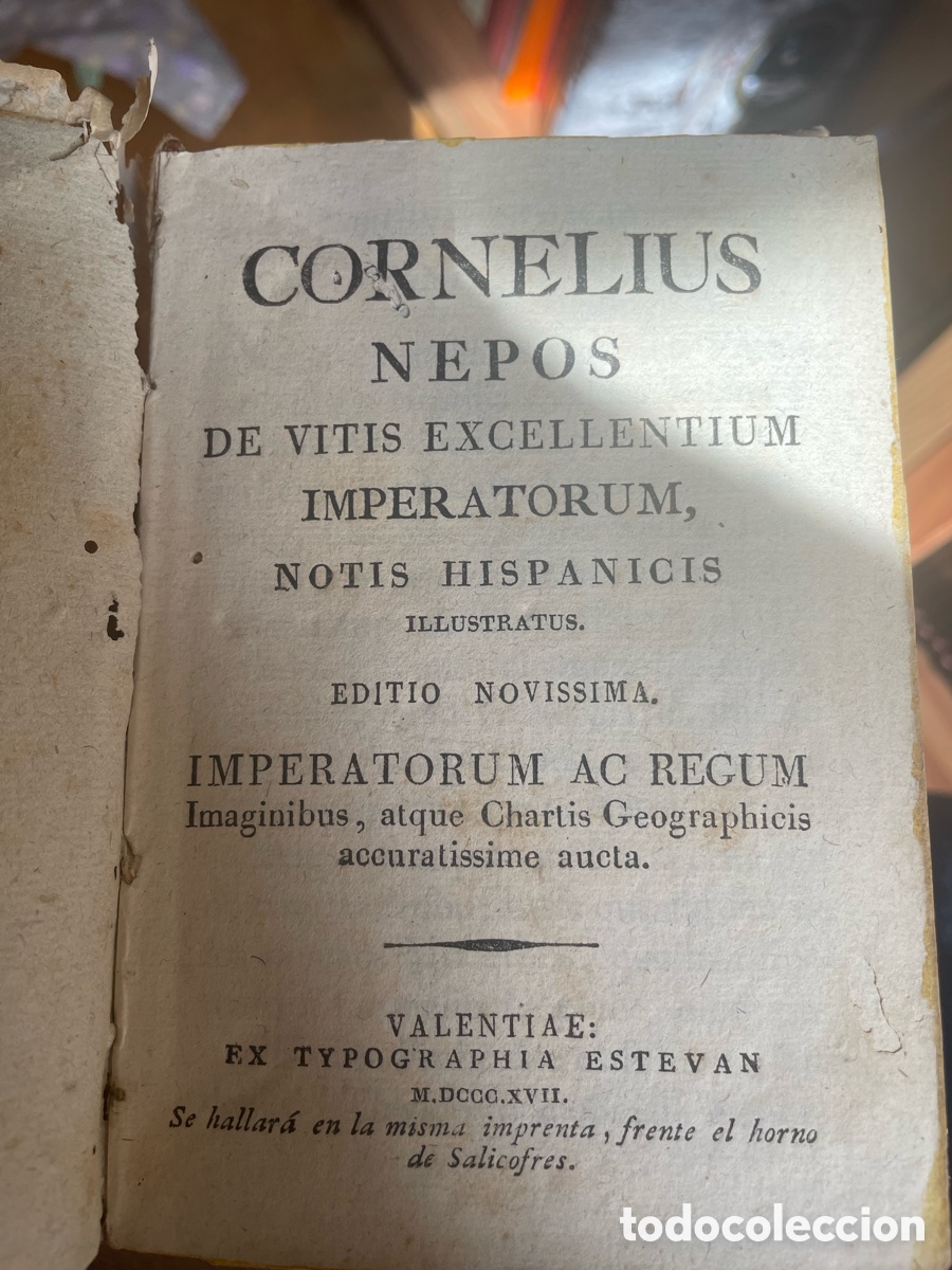 Libros antiguos: CORNELIUS NEPOS DE VITIS EXCELLENTIUM - 1817