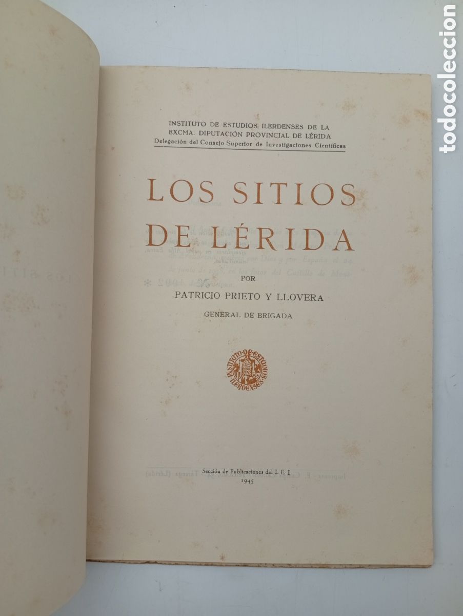 Libros antiguos: Los sitios de L&eacute;rida 1945 - Foto 2