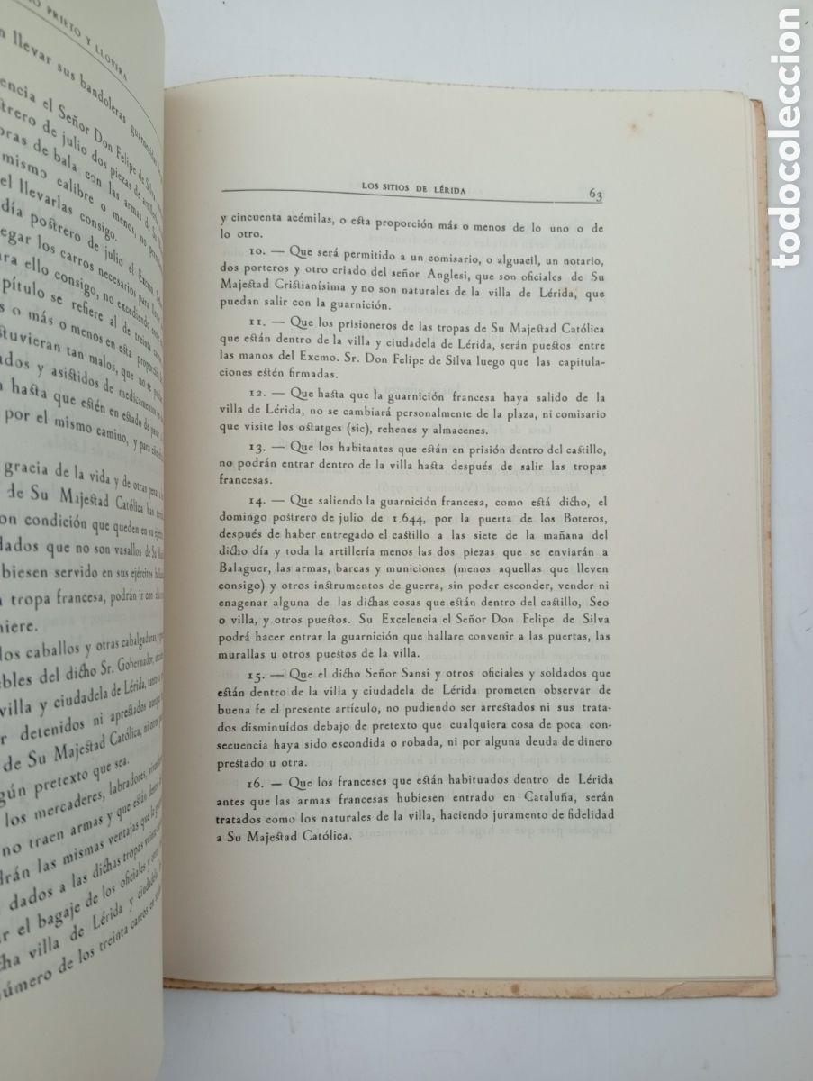 Libros antiguos: Los sitios de L&eacute;rida 1945 - Foto 3