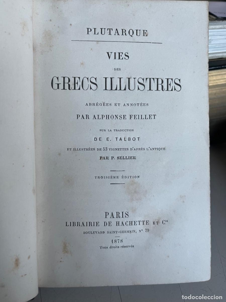 Libros antiguos: Plutarque.- Vie des grecs illustres - Foto 5
