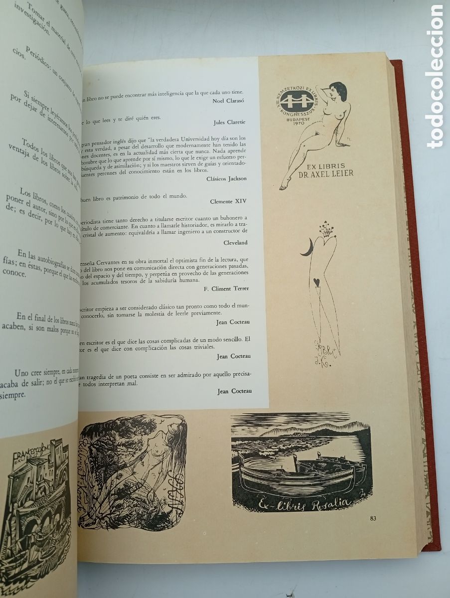 Libros antiguos: Elogio del libro exlibris 1985 Bilbao - Foto 6
