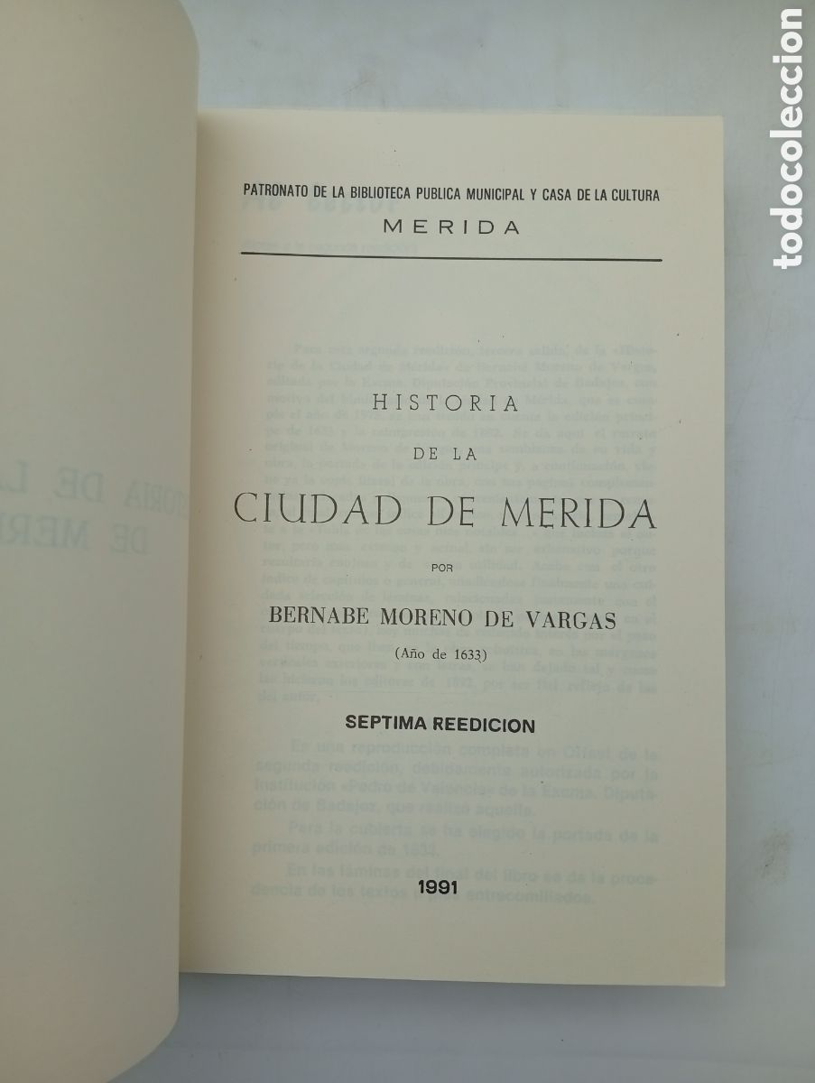 Libros antiguos: Facs&iacute;mil Historia de la ciudad de M&eacute;rida - Foto 2