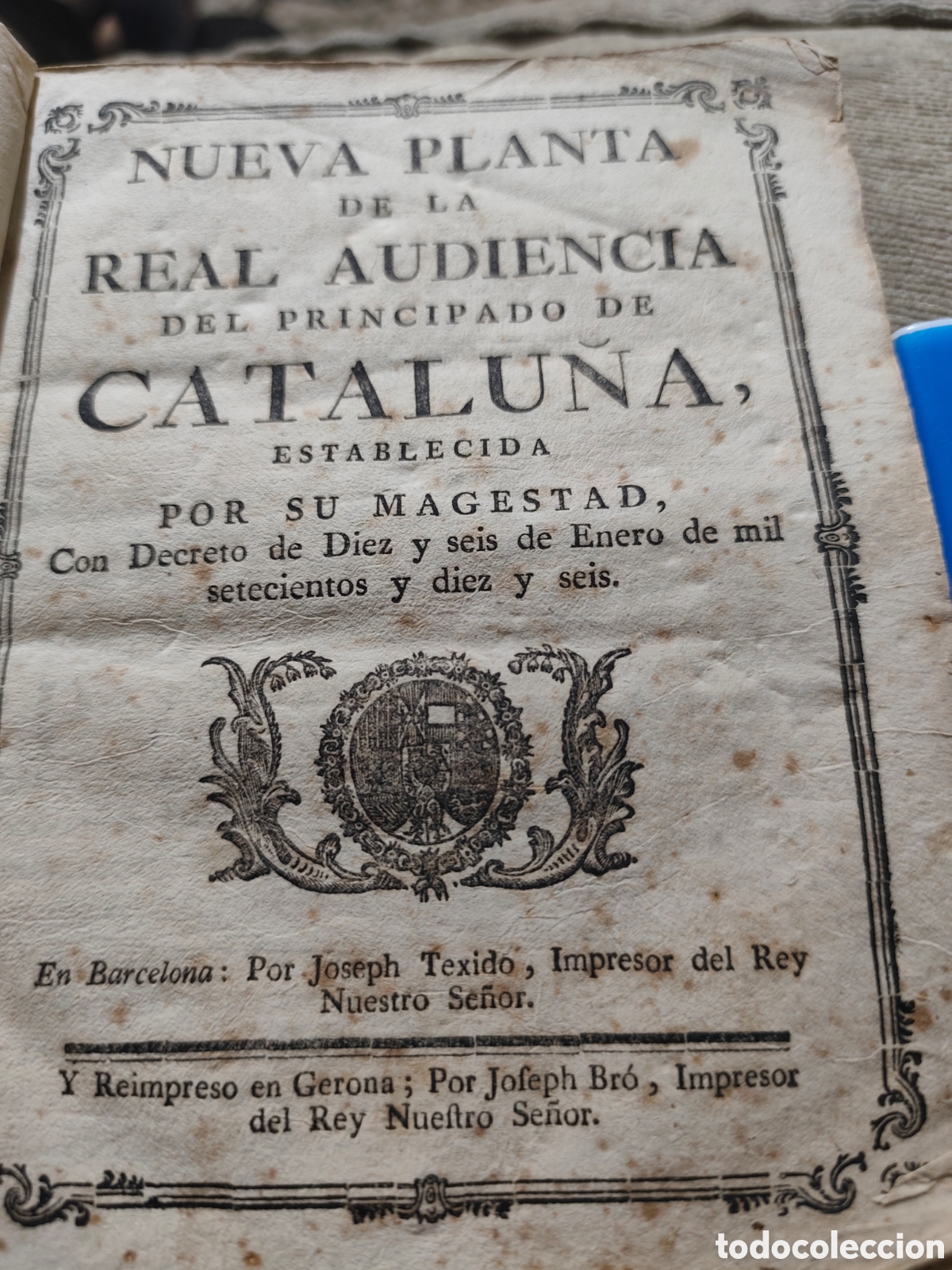 Libros antiguos: Compendio de Legislaci&oacute;n de la Nueva Planta de Catalu&ntilde;a (Siglo XVIII)volumen facticio en rama.