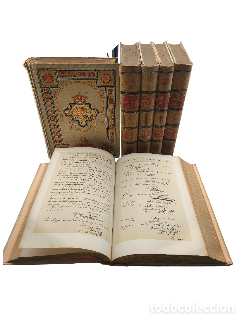 Libros antiguos: Modesto Lafuente: Historia General de Espa&ntilde;a. 6 Vol&uacute;menes. Edici&oacute;n Lujo pergamino. Siglo XIX