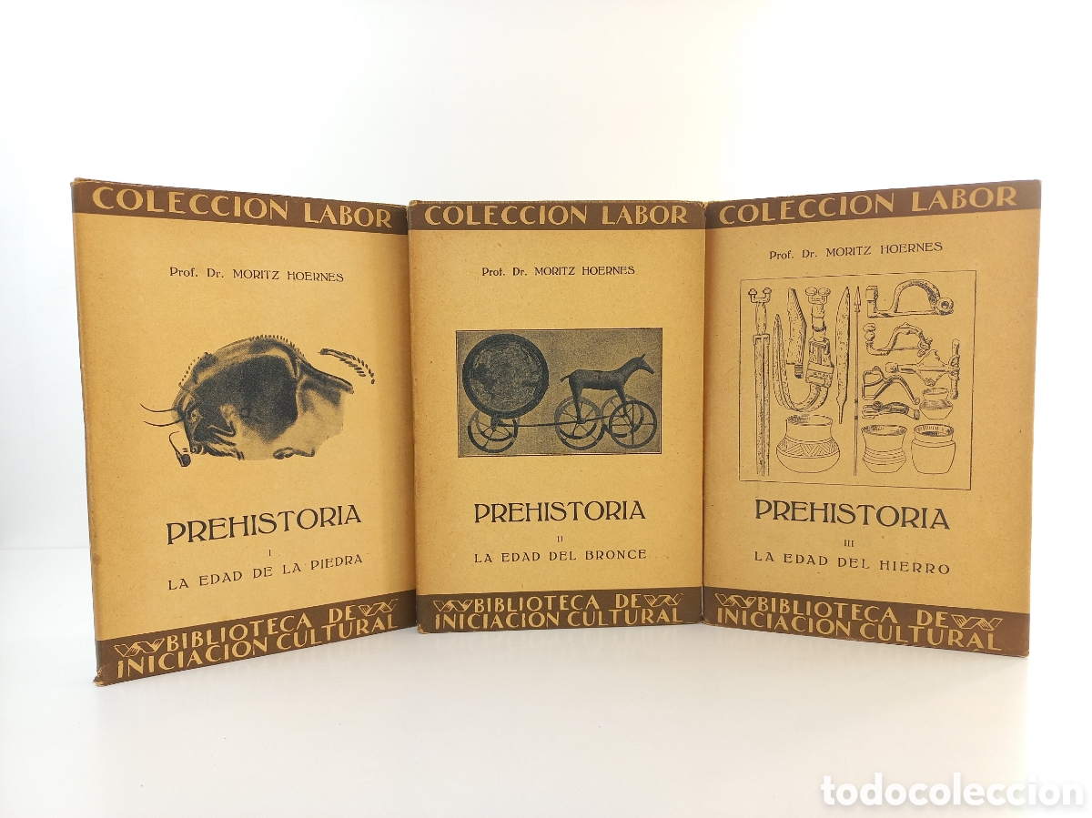 Libros antiguos: Prehistoria. Moritz Hoernes. Labor, 1925-27. Ilustrado. COMPLETO.