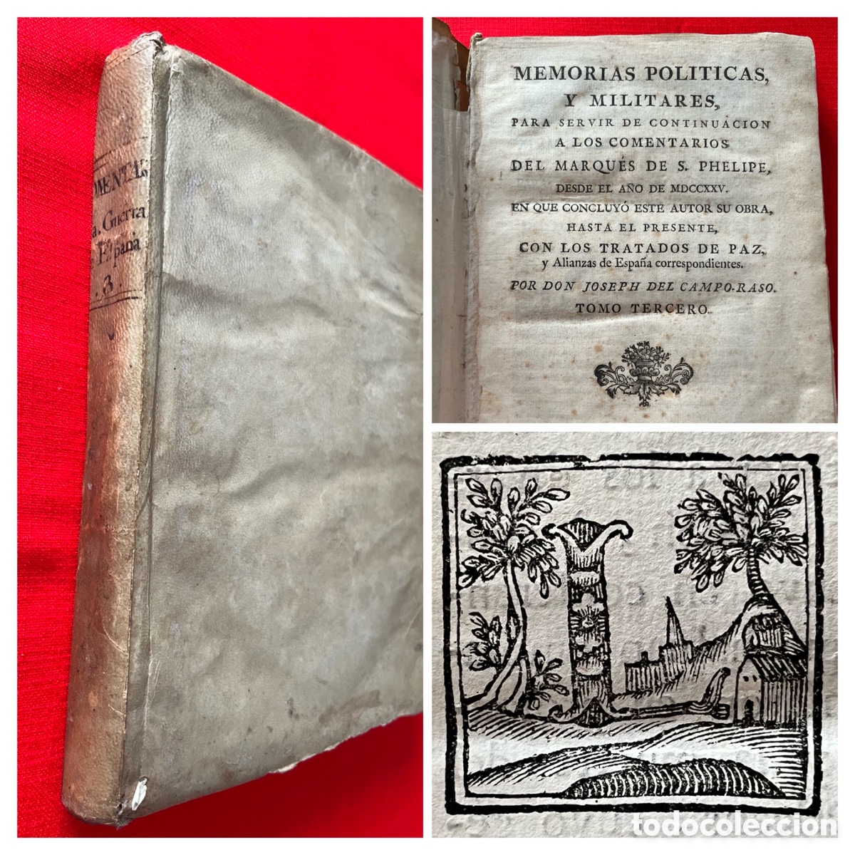 Libros antiguos: Libro de 1753 en pergamino - Menorias pol&iacute;ticas y militares