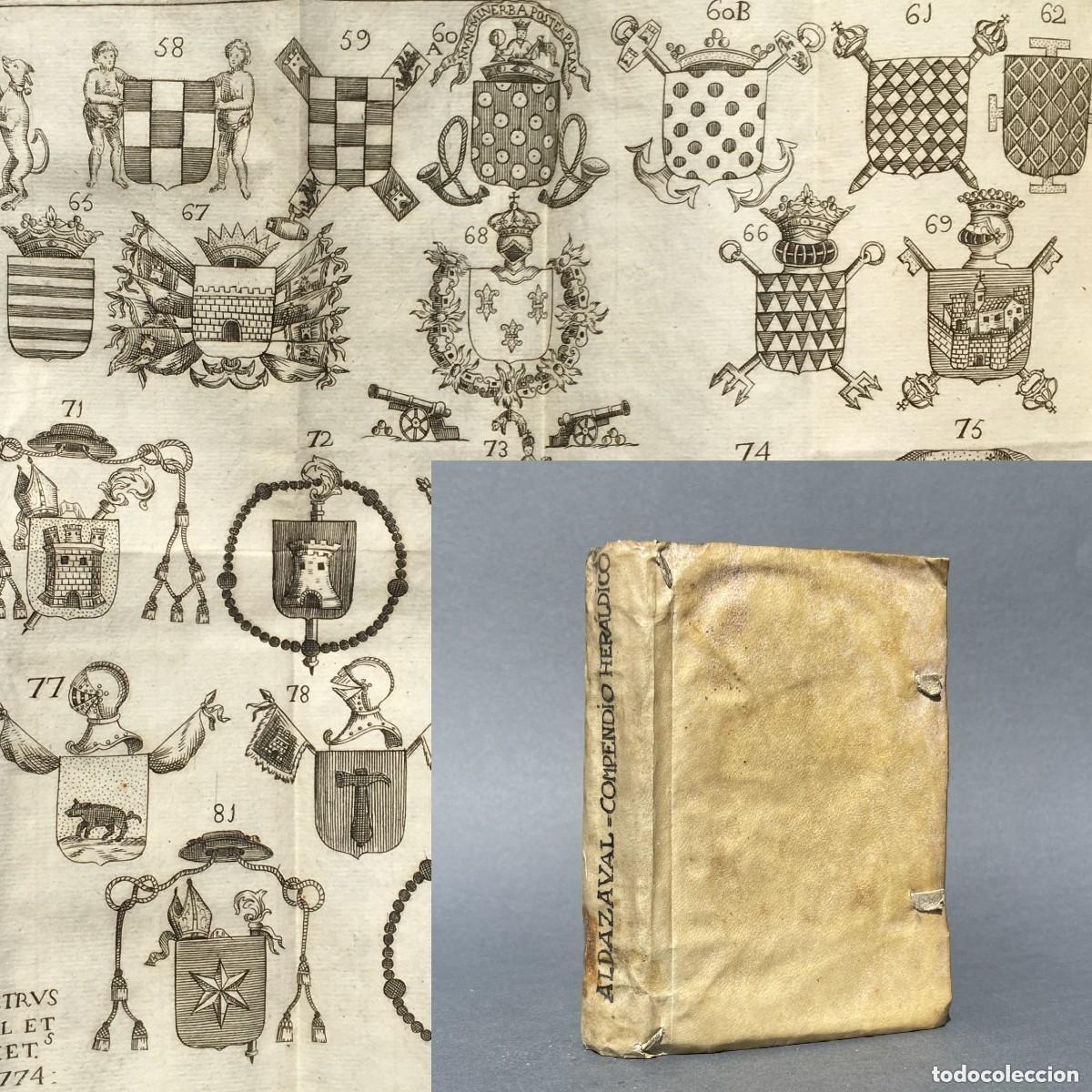 Libros antiguos: A&ntilde;o 1775 - Compendio her&aacute;ldico - Her&aacute;ldica - Blas&oacute;n - Cestona​​ - Guip&uacute;zcoa - Pamplona - Pergamino