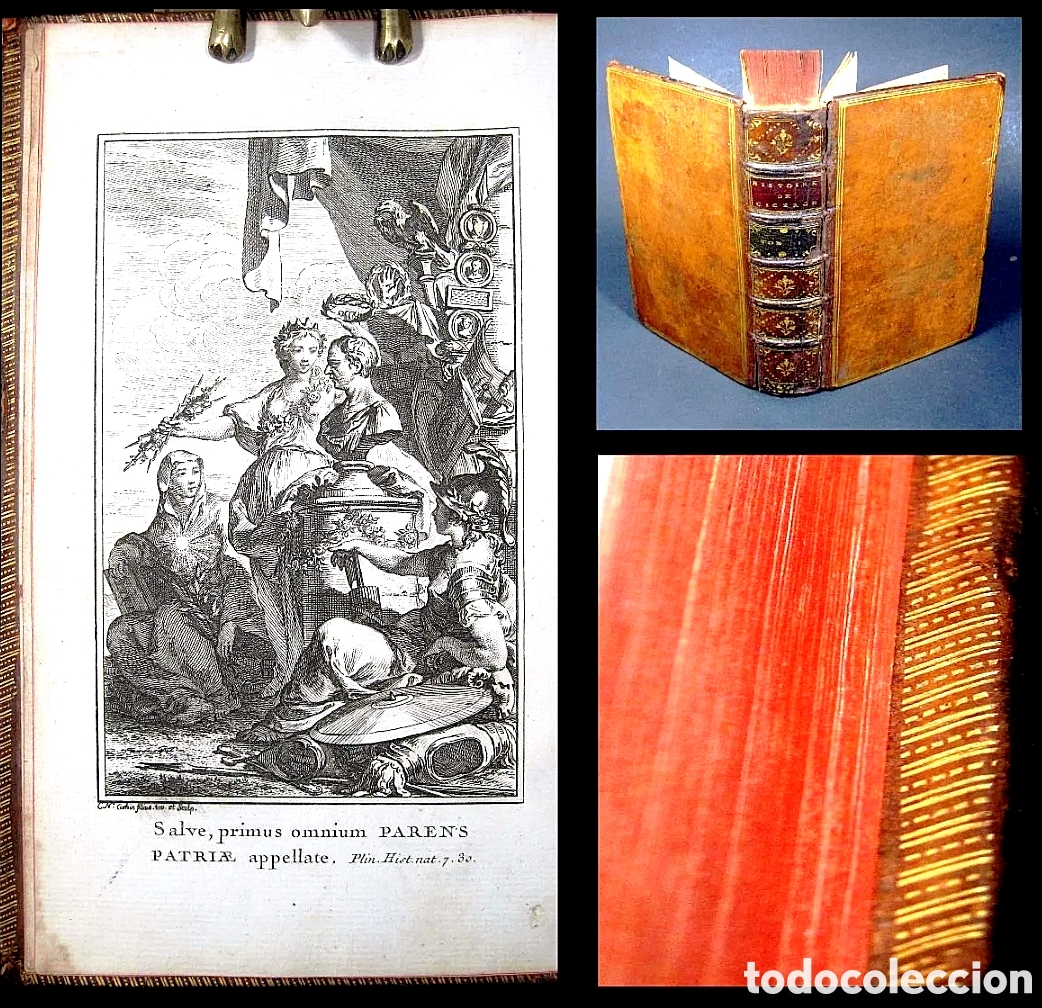 Libros antiguos: A&ntilde;o 1743 Primera edici&oacute;n Historia de Cicer&oacute;n Escritos y Monumentos Grabado de Cochin Roma Didot Raro