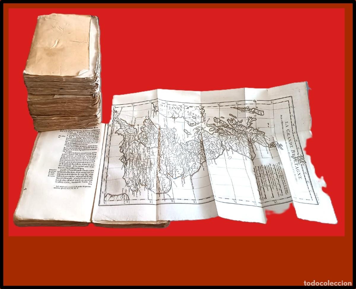 Libros antiguos: A&ntilde;o 1751: Historia de los emperadores romanos. 4 tomos del siglo XVIII. 2 mapas desplegables.