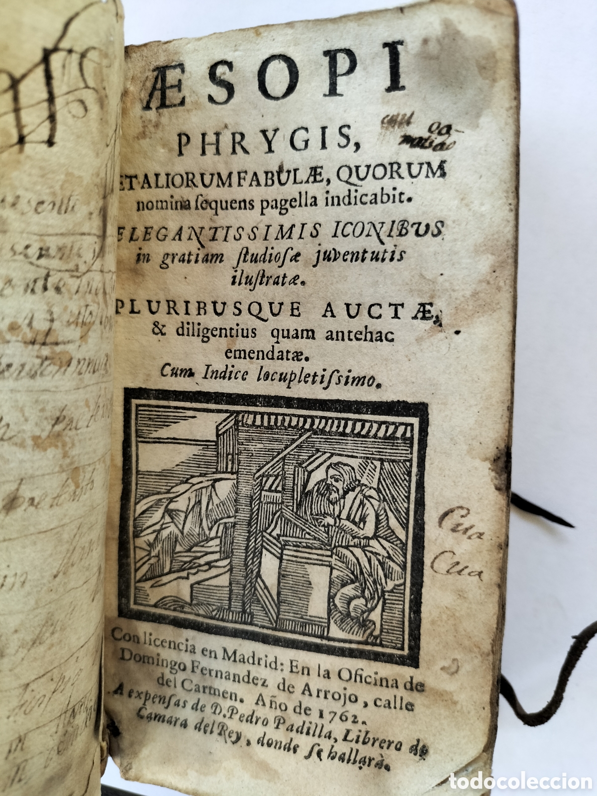 Libros antiguos: F&aacute;bulas de Esopo. Por Domingo Fern&aacute;ndez Arrojo. 1762. Mas de 80 Grabados.