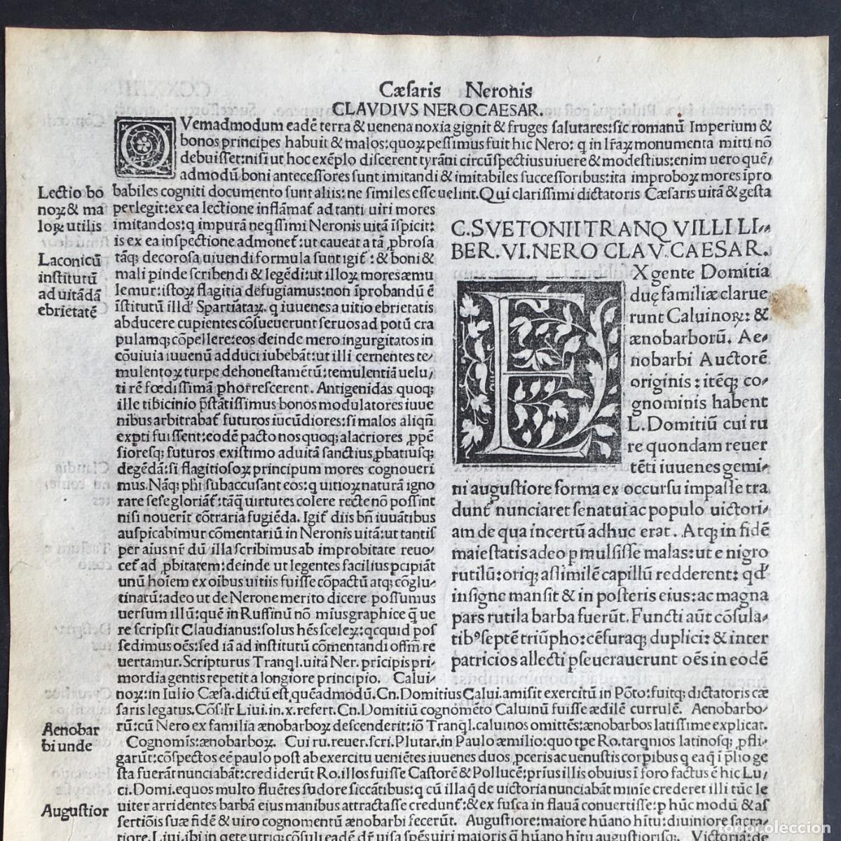 Libros antiguos: A&ntilde;o 1510 - Post incunable - Suetonio - Vitae Duodecim Caesarum - Filippo Pinci de Mantua