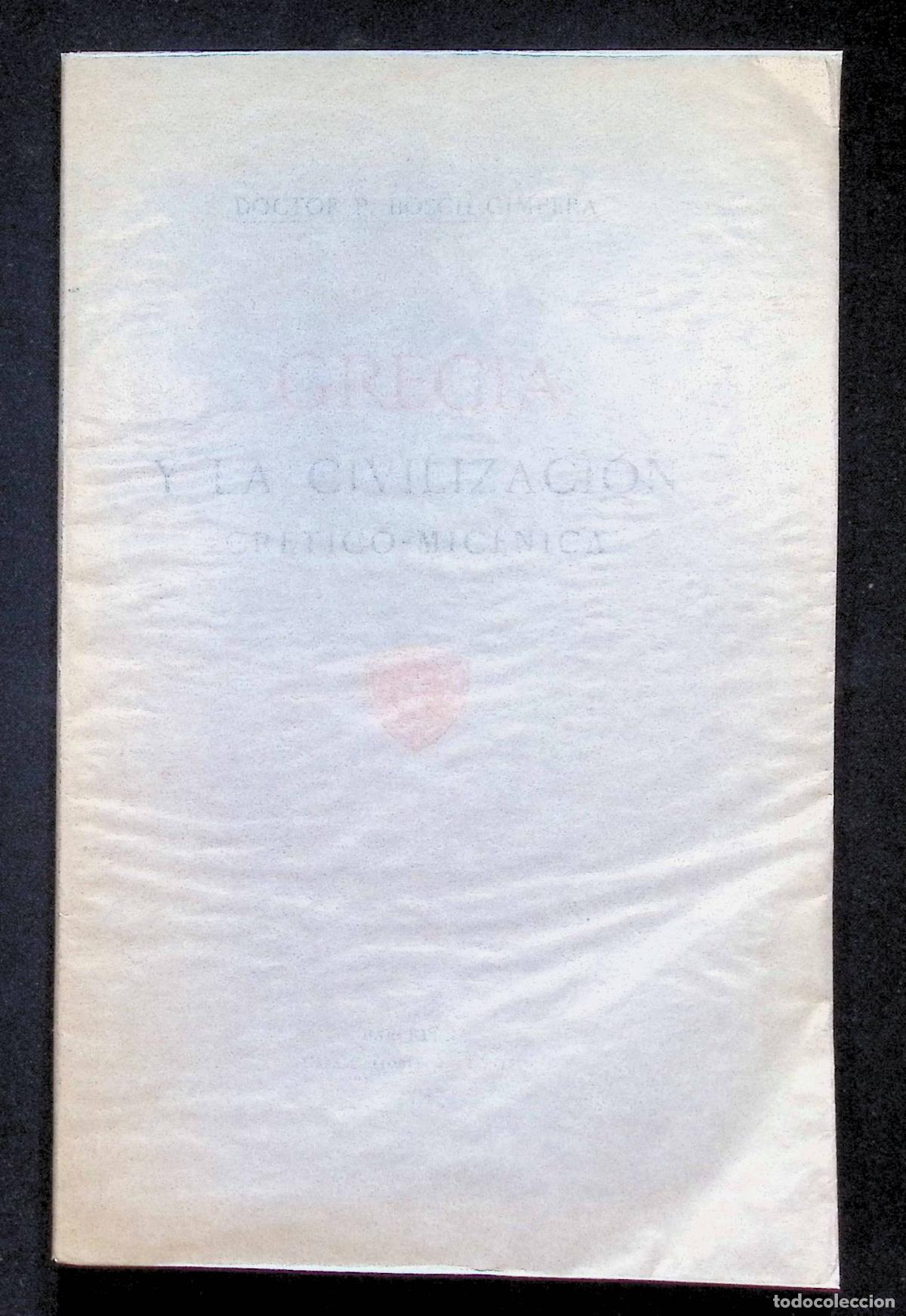 Libros antiguos: GRECIA Y LA CIVILIZACI&Oacute;N CR&Eacute;TICO-MIC&Eacute;NICA. - BOSCH GIMPERA, P.