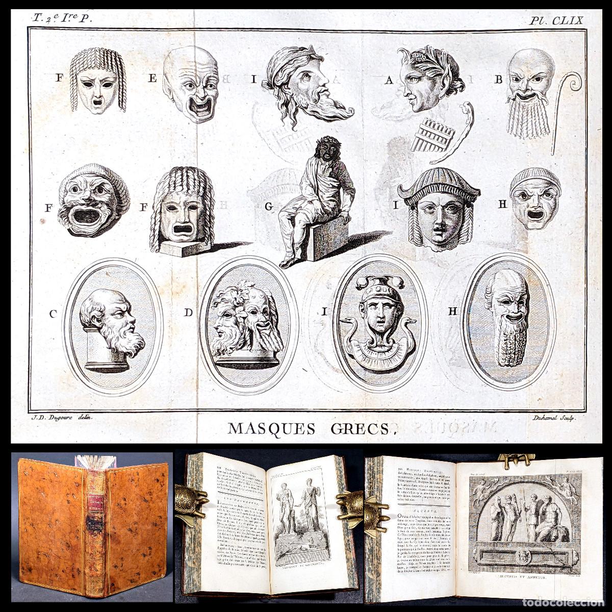 Libros antiguos: A&ntilde;o 1779 Primera edici&oacute;n M&aacute;scaras de Grecia Arqueolog&iacute;a Historia de los teatros Grabados