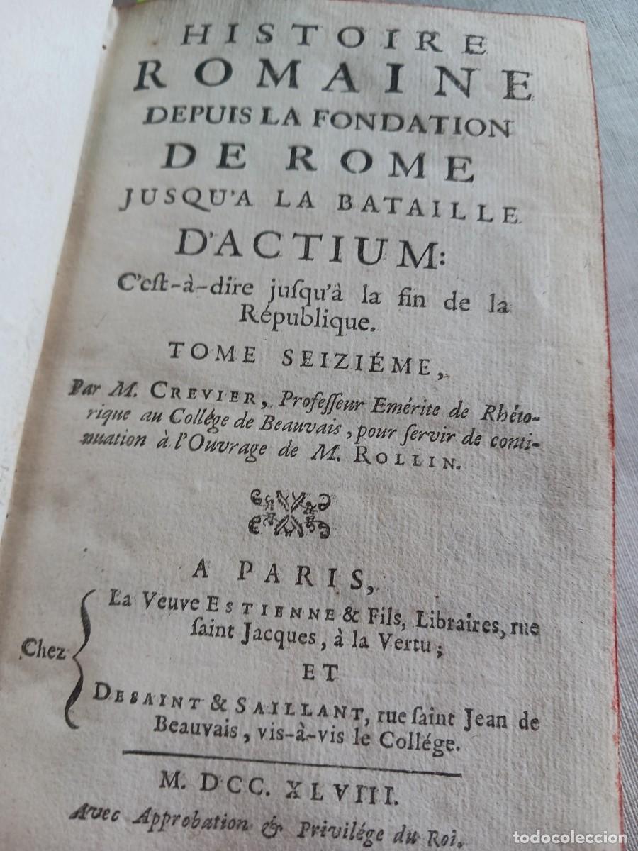 Libros antiguos: 1748 HISTORIA ROMANA: FIN DE LA REP&Uacute;BLICA, AUGUSTO, ACTIUM, CONQUISTA DE EGIPTO, ANTONIO Y CLEOPATRA