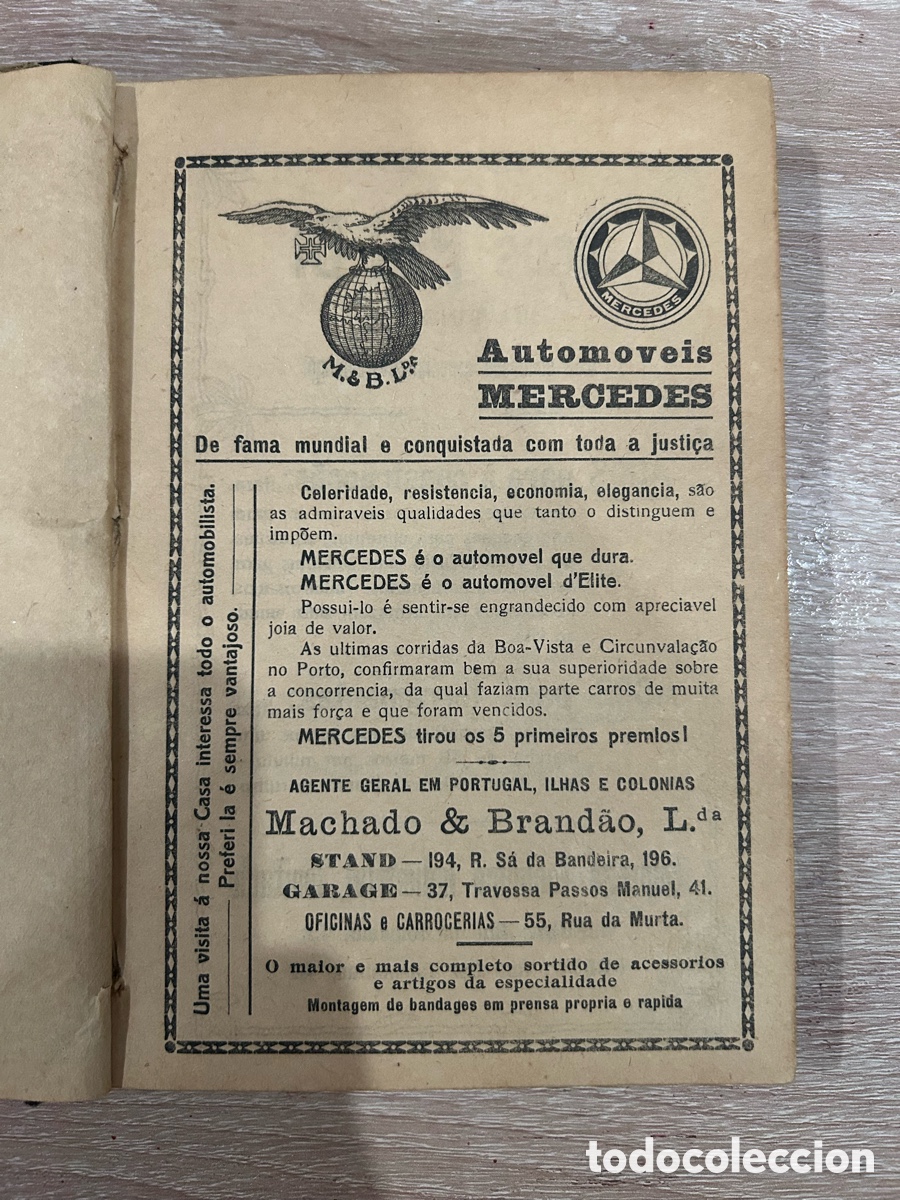 Antiquarische B&uuml;cher: Guia Itinerario do Automobilista 1923 - Com An&uacute;ncio Hist&oacute;rico Autom&oacute;veis MERCEDES (Porto)