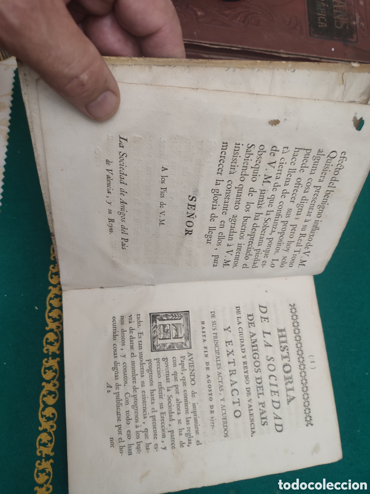 Libros antiguos: Historia sociedad amigos del pais valencia 1777