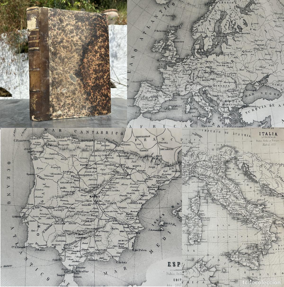 Libros antiguos: a&ntilde;o 1867 - CONJUNTO DE OBRAS SOBRE GEOGRAFIA E HISTORIA - GRABADOS - MAPA - ESPA&Ntilde;A - ITALIA - EGIPTO