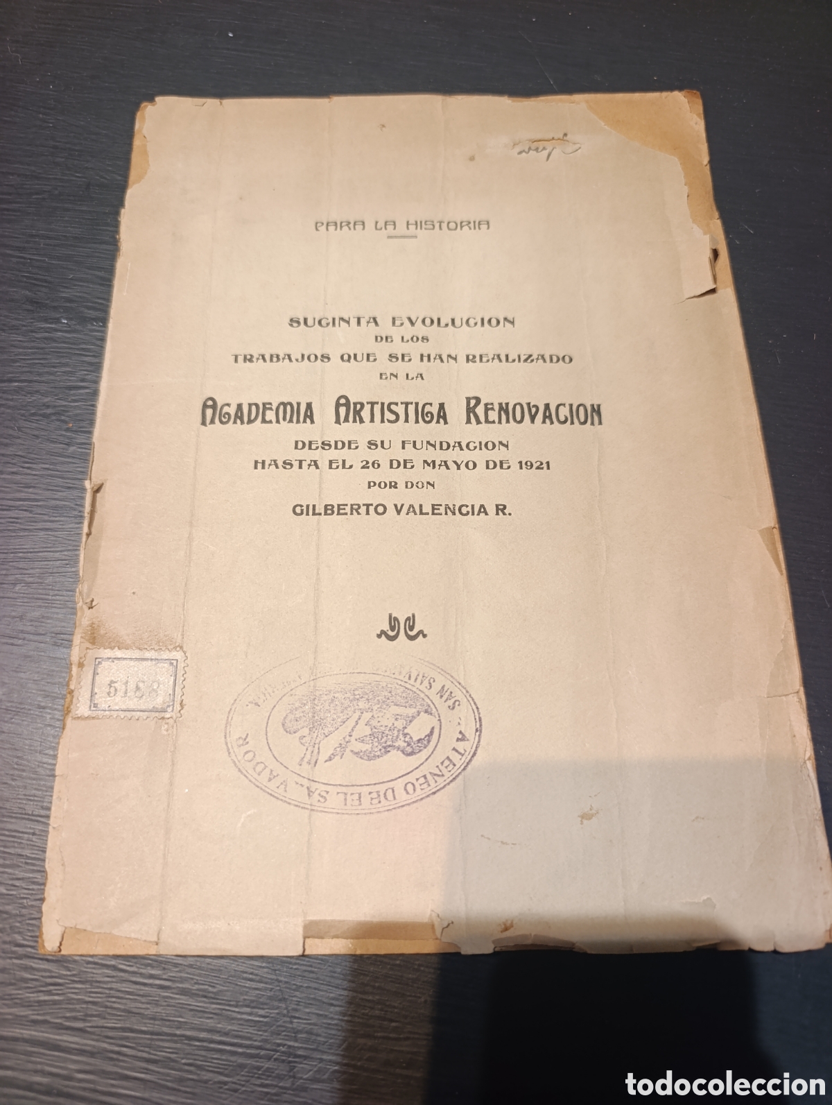 Libros antiguos: SUGINTA EVOLUGION DE LOS TRABAJOS QUE SE HAN SUGINTA EVOLUGION DE LOS EN LA AGADEMIA ARTISTIGA.