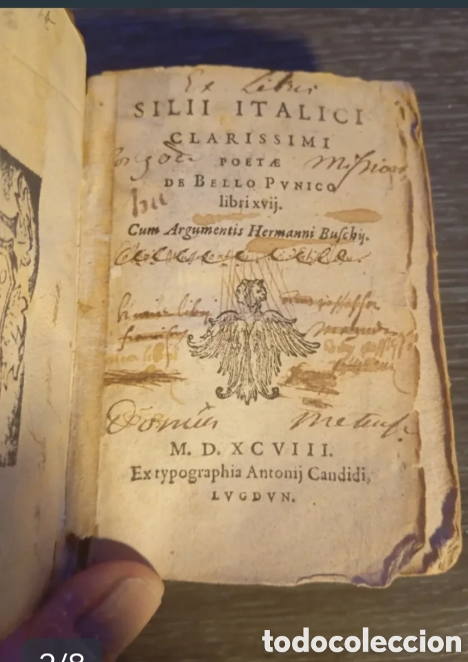 Libros antiguos: 1598. Silio Italico (Guerras P&uacute;nicas)