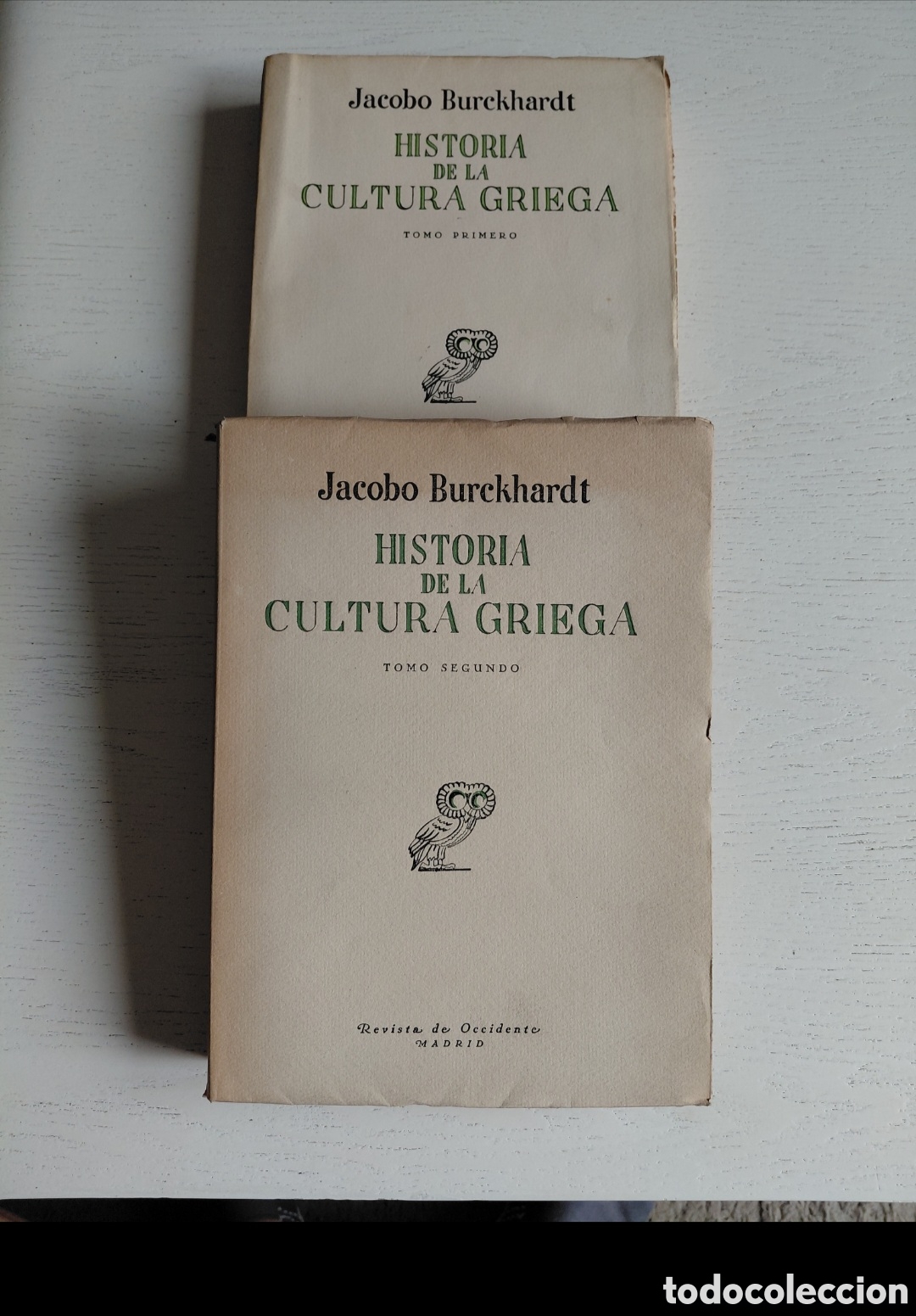 Libros antiguos: Historia de la Cultura Griega (Tomos I y II) - Jacob Burckhardt Ed. Revista de Occidente 1935/1936