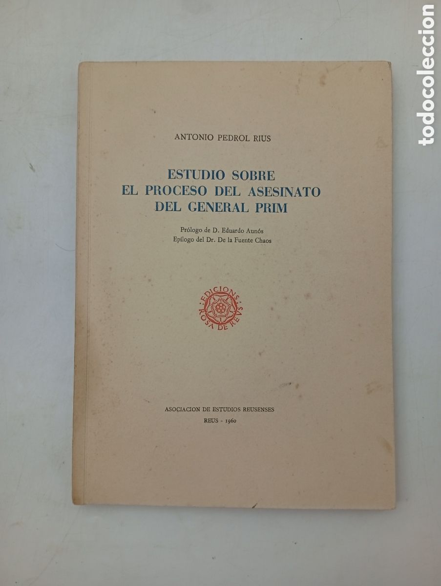 Libros antiguos: Estudio sobre el proceso del asesinato General Prim 1960