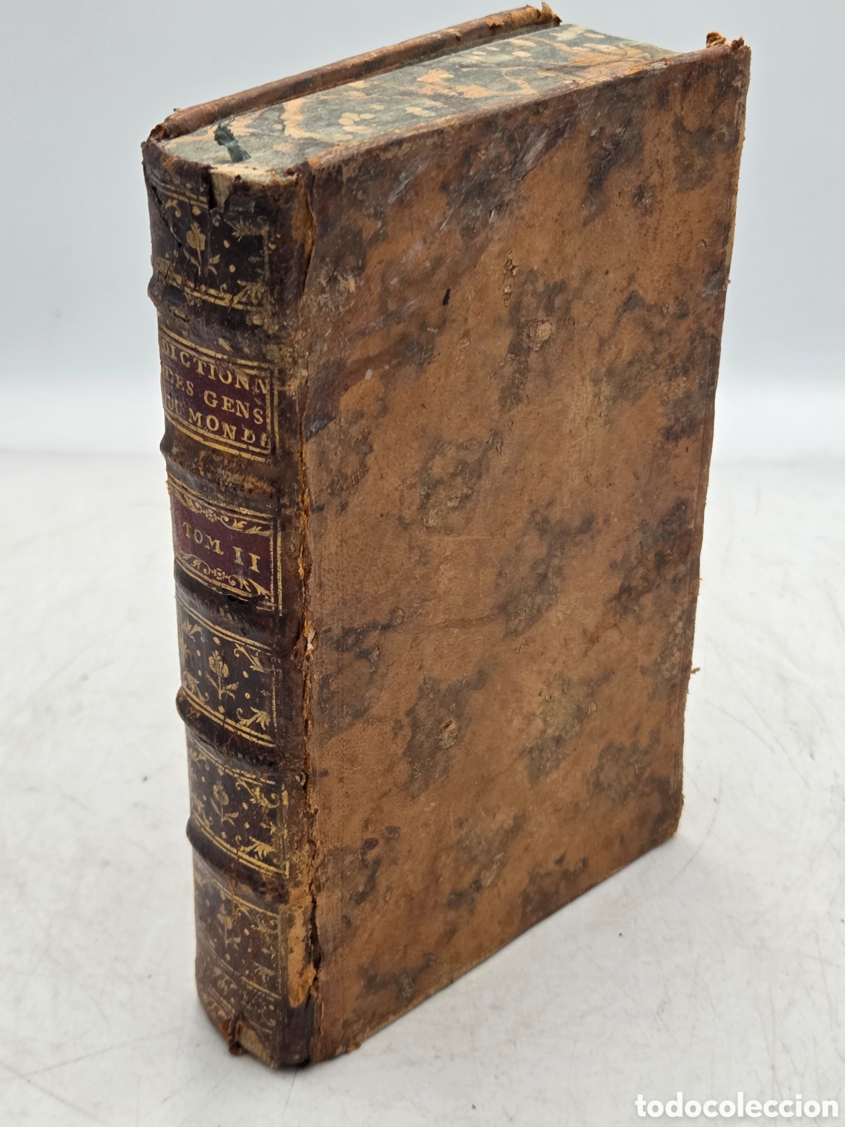 Old books: DICTIONNAIRE DES GENS DU MONDE Paris 1771 Tomo Segundo.
