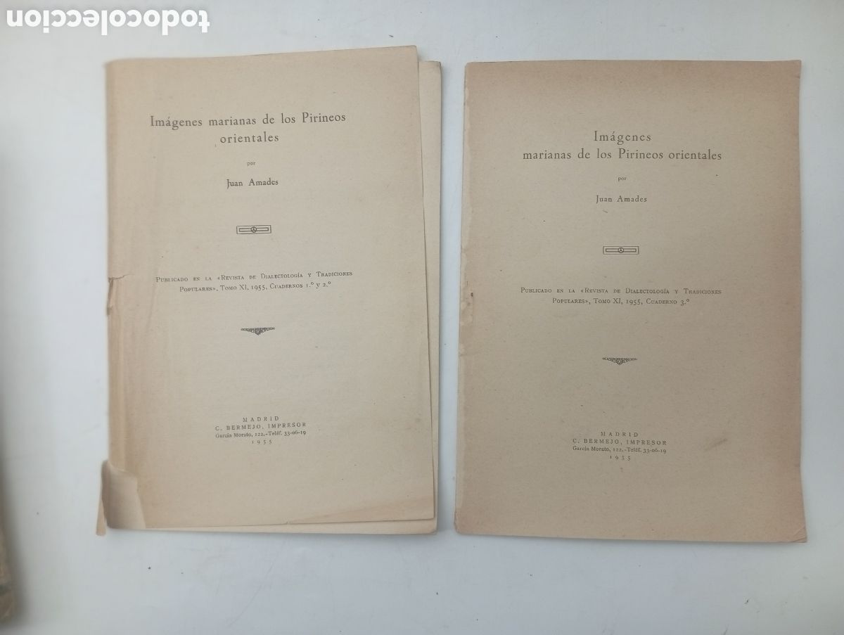 Libros antiguos: Las im&aacute;genes Marianas de los Pirineos orientales 1955 por Joan Amades