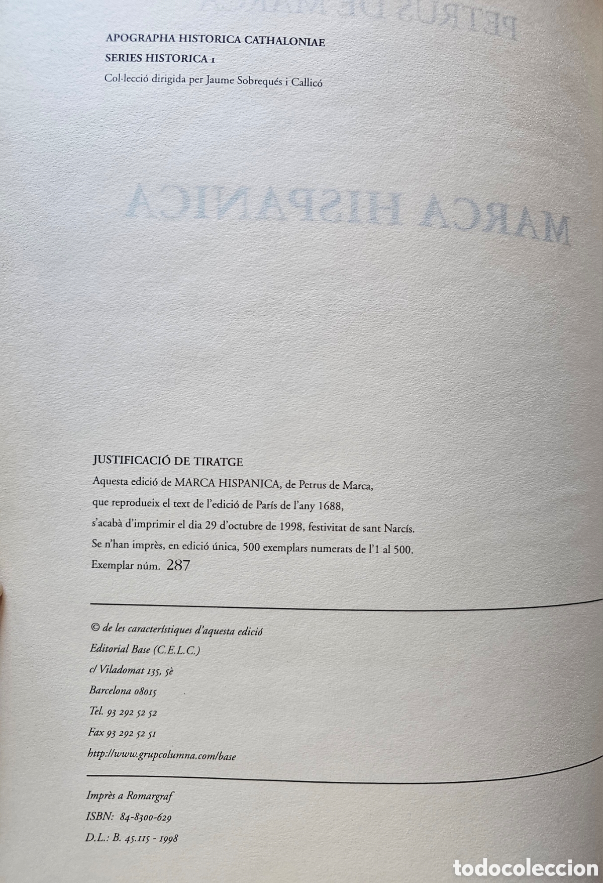 Libros antiguos: Facs&iacute;mil de Marca Hispanica - Foto 4