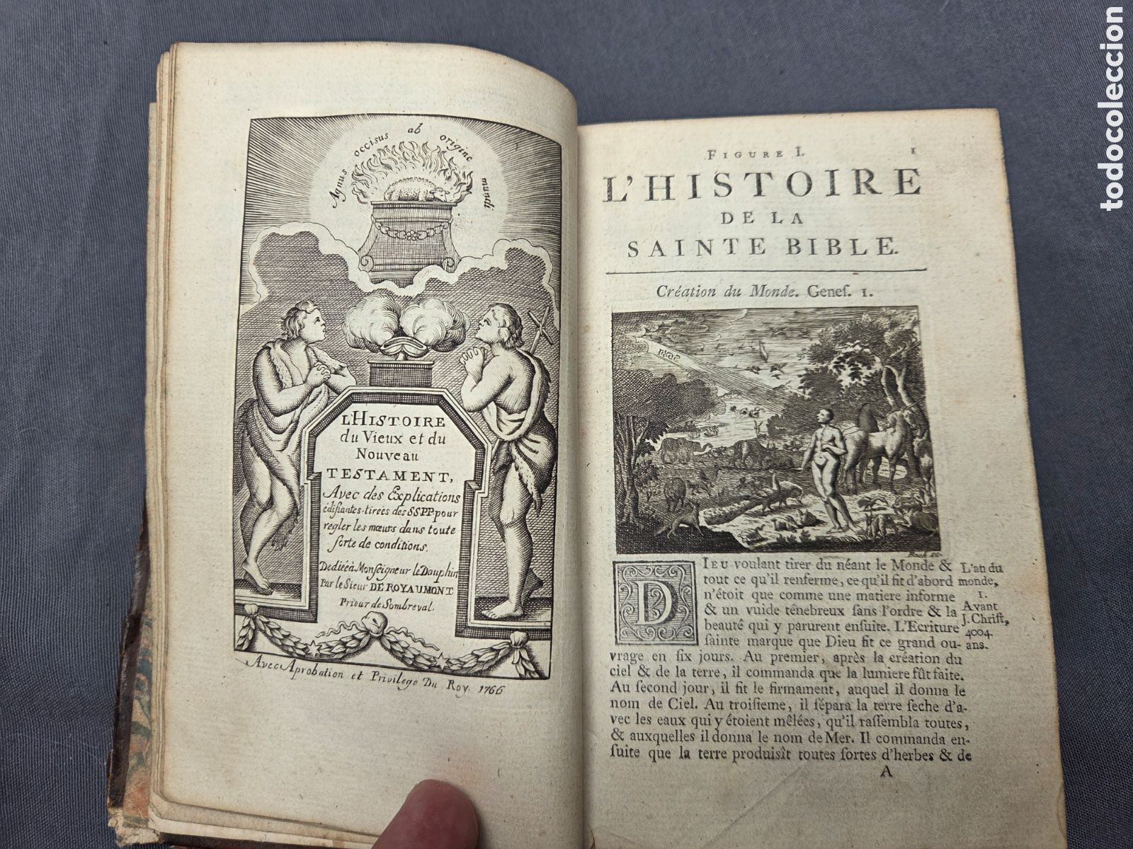 Libros antiguos: L'HISTOIRE DU VIEUX ET DU NOUVEAU TESTAMENT 1766 Sieur de Royaumont