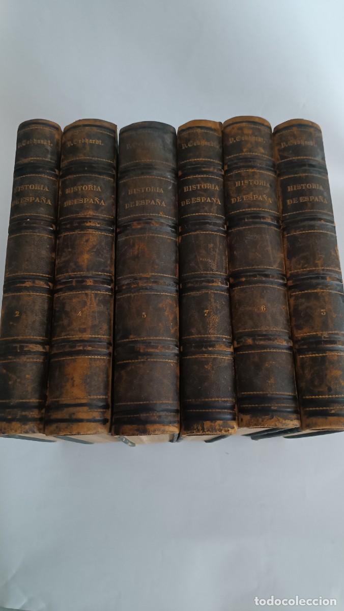 Libros antiguos: 6 Tomos Antiguos &rdquo;Historia General de Espa&ntilde;a y sus Indias&rdquo; (1867) - V. Gebhardt (Con Grabados)
