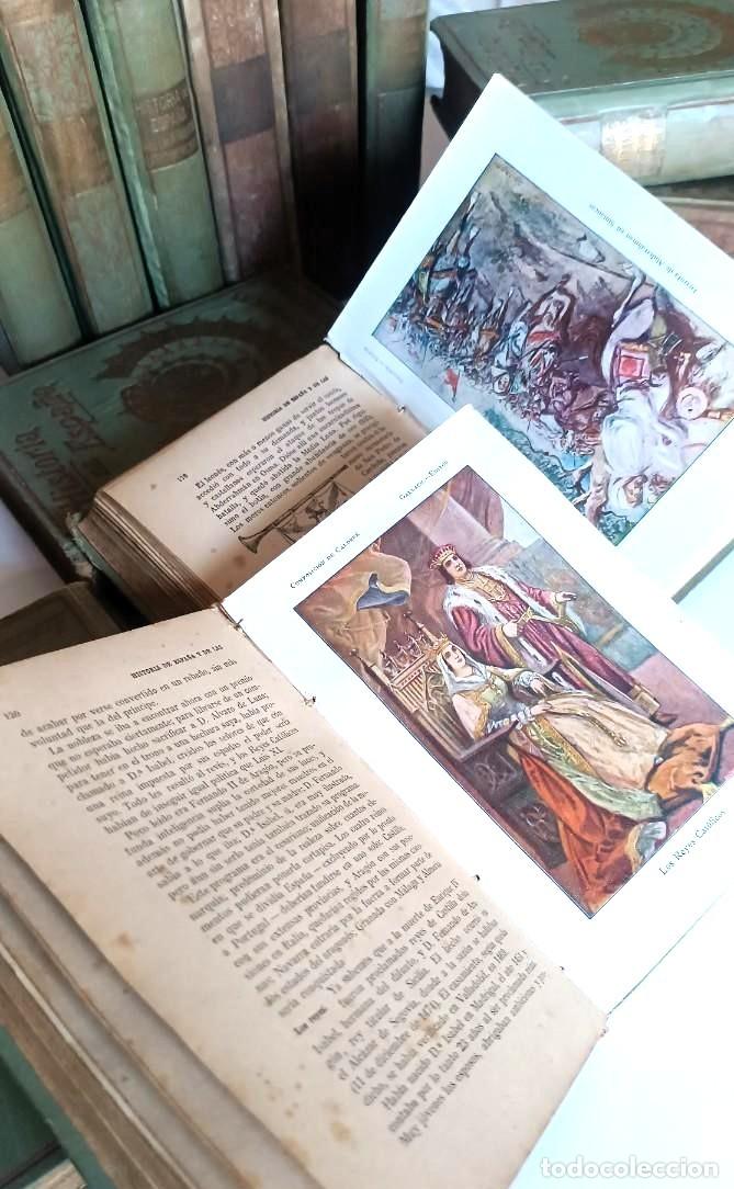 Antiquarische B&uuml;cher: Historia de Espa&ntilde;a y de las Rep&uacute;blicas Latino-Americanas. 13 tomos de m&aacute;s de 100 a&ntilde;os.