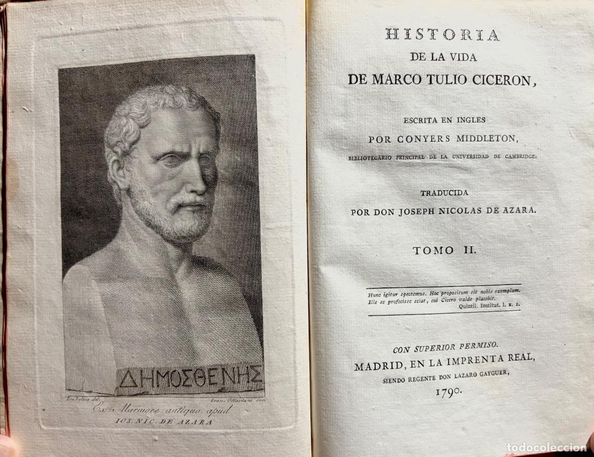 Libros antiguos: HISTORIA VIDA CICERON- CONYERS MIDDLETON- IMPRENTA REAL- 1790