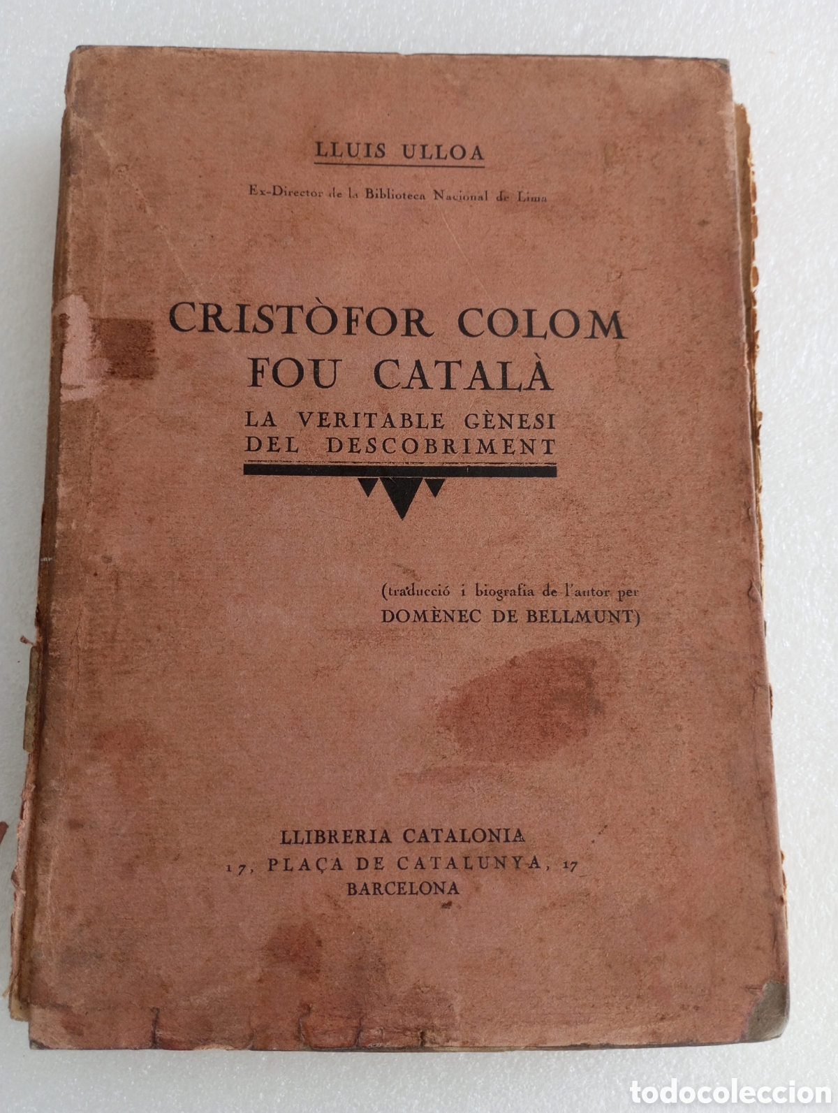 Libros antiguos: Crist&ograve;fol Colom Fou Catal&agrave;. (1927)