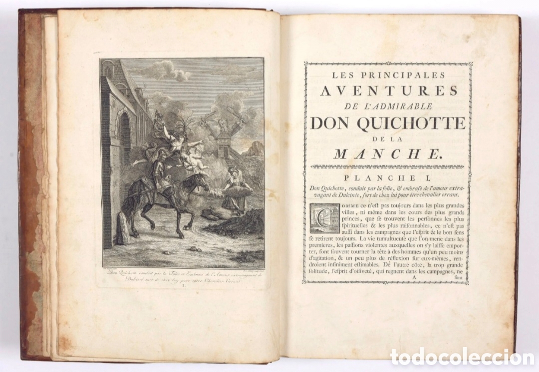 Libros antiguos: *CERVANTES - Don Quijote Lieja Bassompierre 1776 - 31 l&aacute;minas Charles Coypel pintor del rey