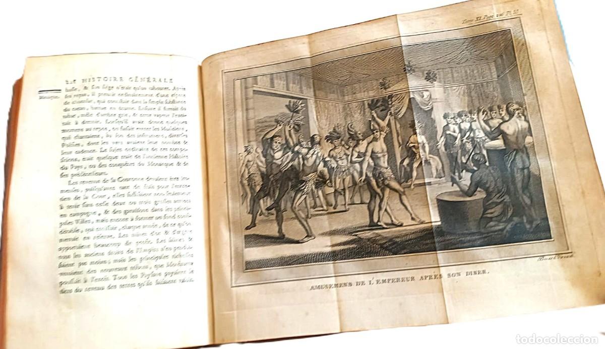 Libros antiguos: 1780. Historia General de los Viajes. conquista de Am&eacute;rica. M&eacute;xico. P&aacute;ginas desplegables.
