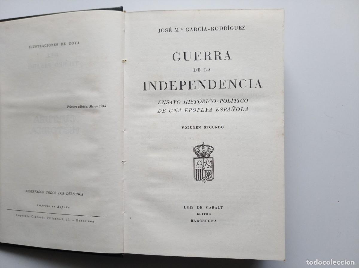 Antiquarische B&uuml;cher: GARCIA-RODRIGUEZ. GUERRA DE LA INDEPENDENCIA. 1945. ILUSTRADO.