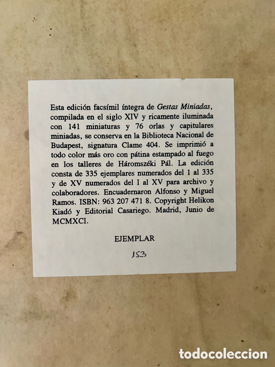 Libros antiguos: Facs&iacute;mil editorial Casariego &ldquo;Gestas Miniadas&rdquo; - Foto 7