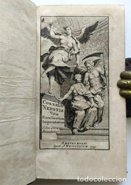 Libros antiguos: Cornelii Nepotis. Vitae Excellentium Imperatorum. &Aacute;msterdam, Apud J. Wetstenium, 1745