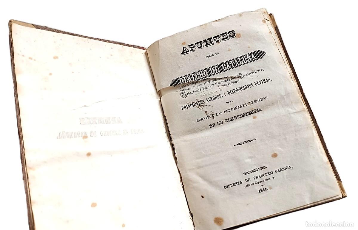 Libros antiguos: Derecho de Catalu&ntilde;a (A&ntilde;o 1841) - Recopilaci&oacute;n de Constituciones y Leyes