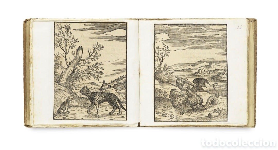 Libros antiguos: ESOPO - VERDIZOTTI, Giovanni Mario 1525-1600 - CENTO FAVOLE MORALI - 86 XILOGRAF&Iacute;AS DE 101 SIGLO XVI