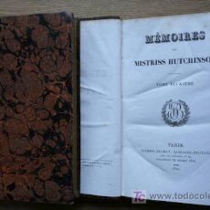 Libros antiguos: MÉMOIRES DE MISTRISS HUTCHINSON . HUTCHINSON (MISTRISS). Lote 18017875