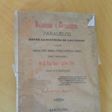 Libros antiguos: 1885.- MASONERIA. MASONISMO Y CATOLICISMO. PARALELO ENTRE LA DOCTRINA DE LAS LOGIAS Y LA IGLESIA.