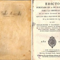 Libros antiguos: EDICTO PUBLICADO EL 22 DE MARZO DEL AÑO 1734