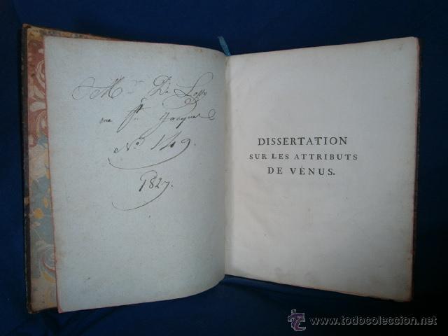 Libros antiguos: 1775: Dissertation Sur Les Attributs De Venus - Foto 4