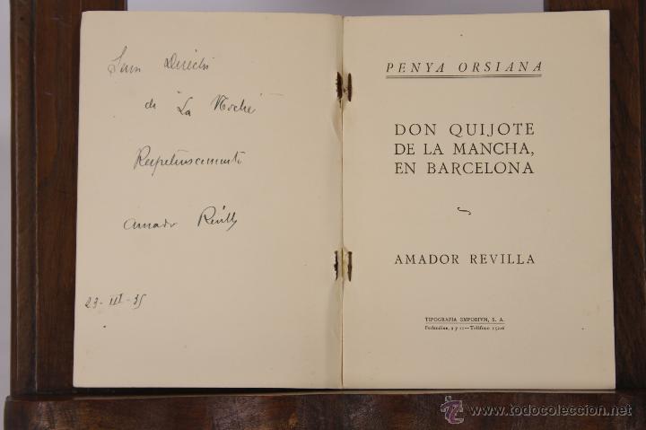 Libros antiguos: LP-118 - DON QUIJOTE DE LA MANCHA EN BARCELONA. AMADOR REVILLA. TIP. EMPORIUM. S/F.