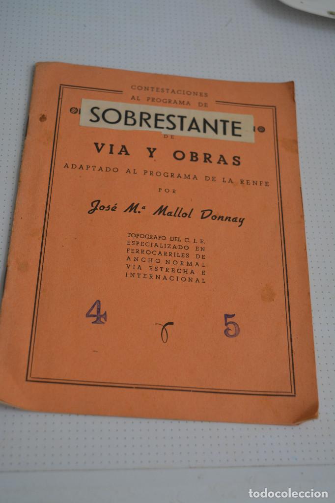 Libros antiguos: PROGRAMA DE SOBRESTANTE DE VIAS Y OBRAS DE RENFE, - Foto 1